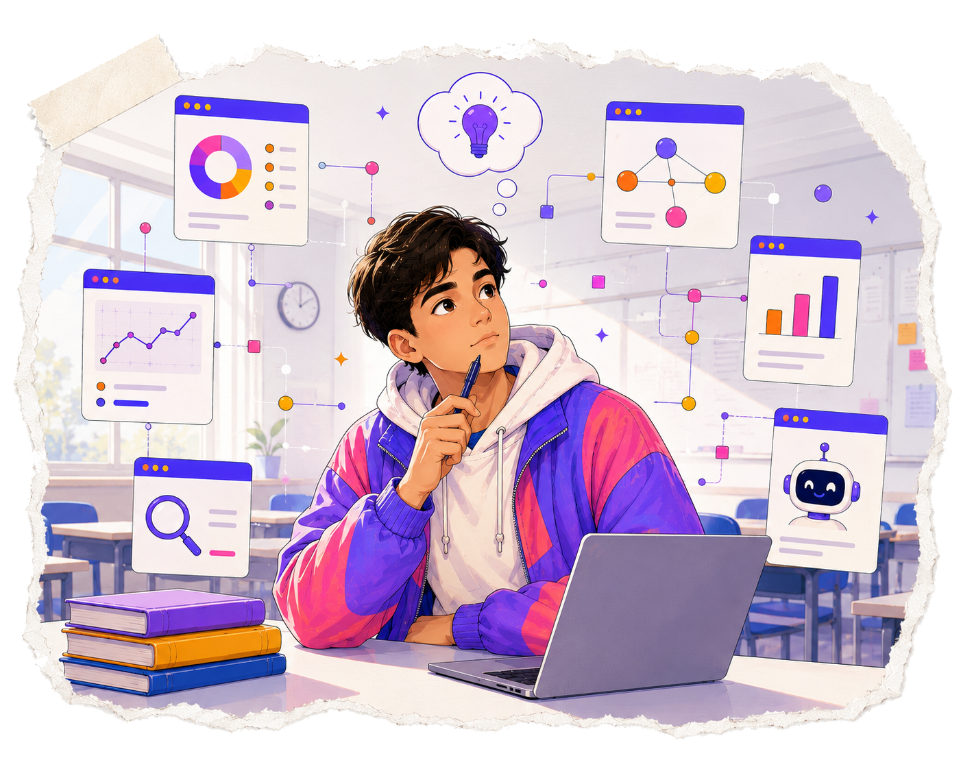 Ilustración de decisiones personales influenciadas por sistemas de Inteligencia Artificial.