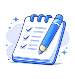 Icono de bloc de notas que representa definir la tarea.