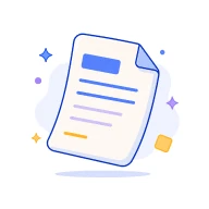 Icono de documento que representa simplificación de información.