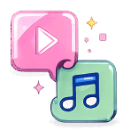 Icono de recomendaciones de videos y música personalizadas.